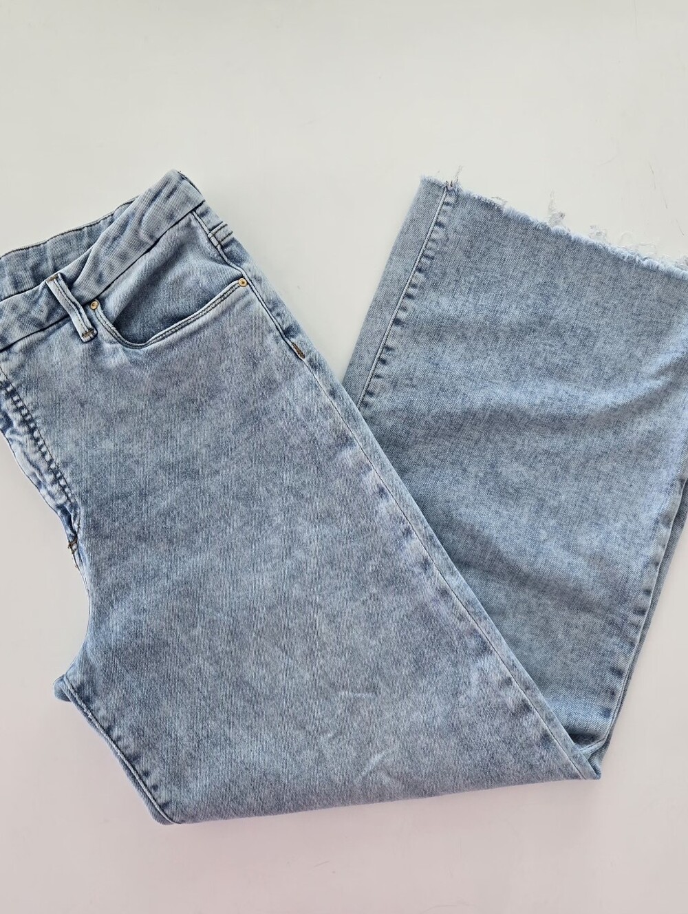 KUT from the Kloth Fab Ab Wide-Leg High Rise Light Wash Blue Jeans Size 12 - Picture 16 of 16
